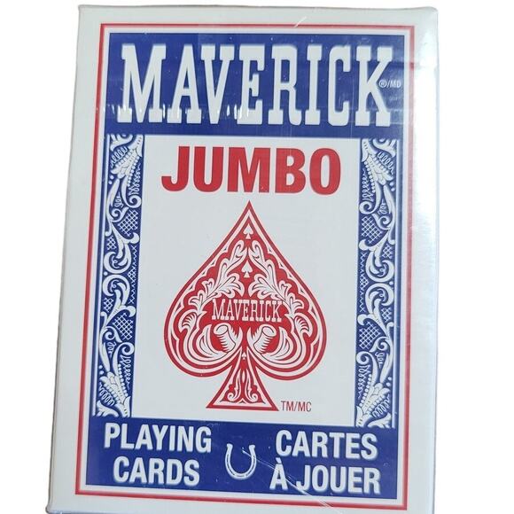 2 Decks, Maverick Jumbo Index Playing Cards, Blue Back, New in Packages - Picture 2 of 4